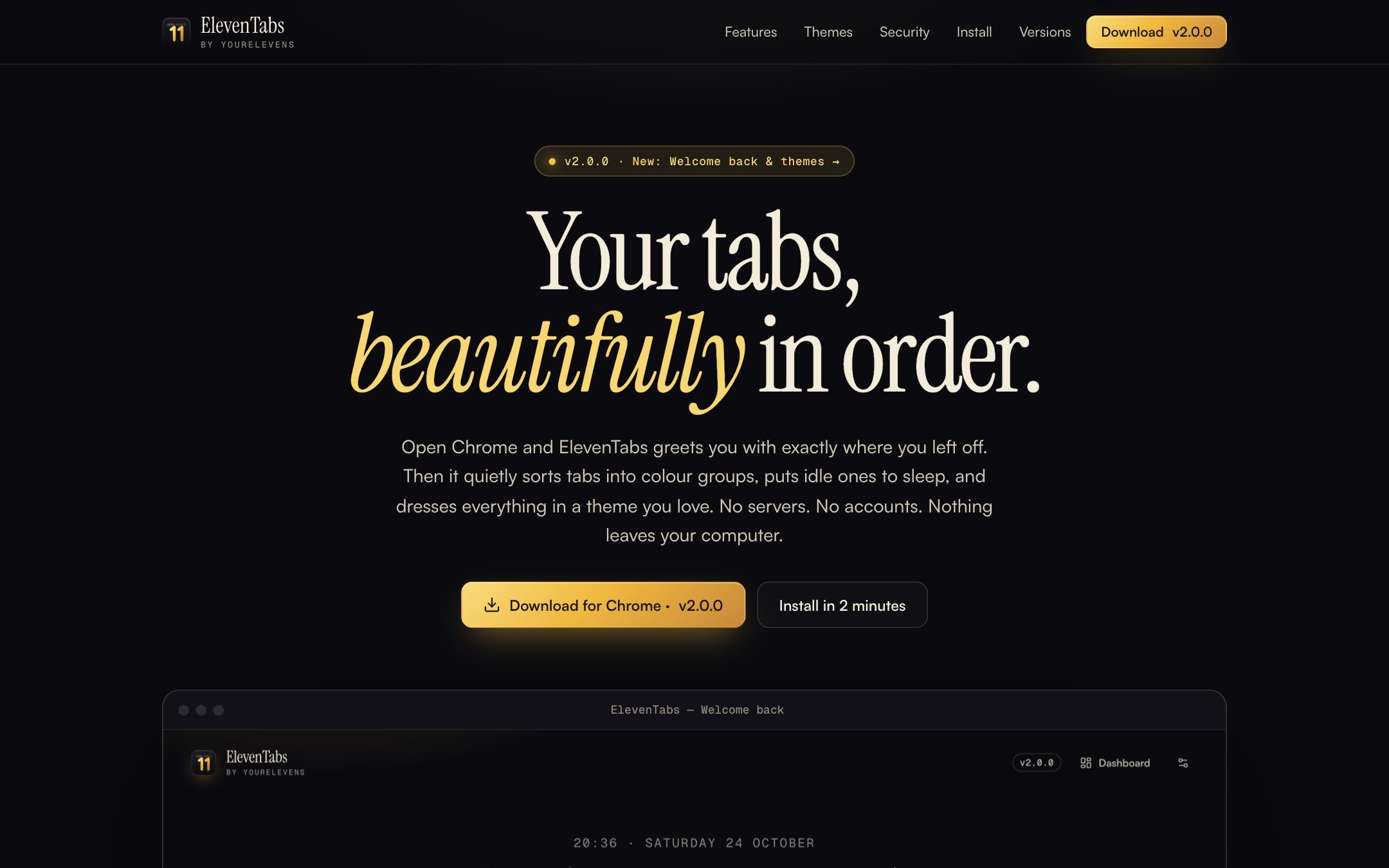 ElevenTabs home page