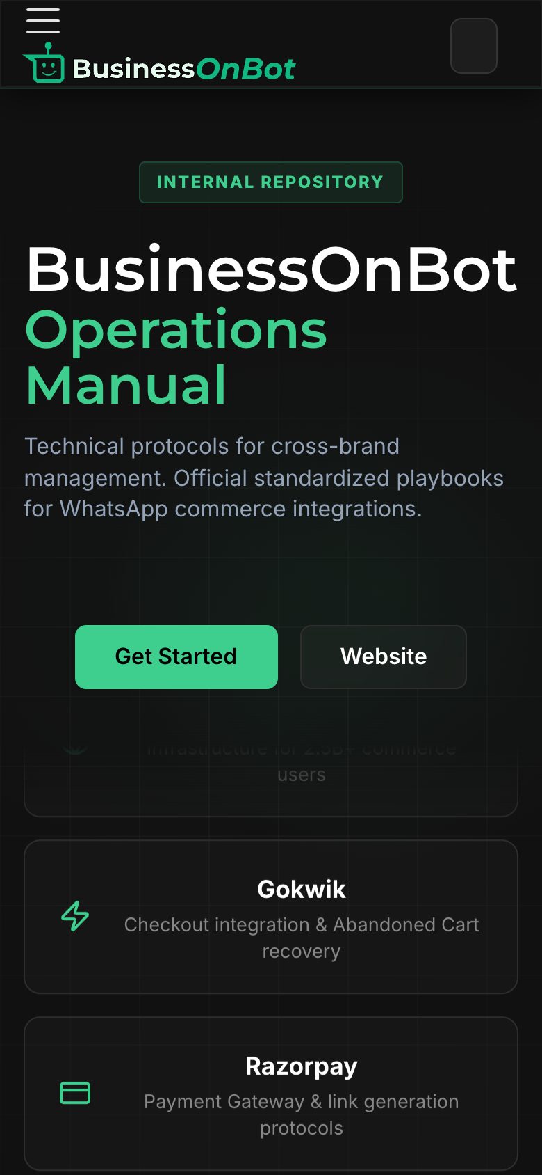 BoB Operations Manual on mobile